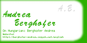 andrea berghofer business card